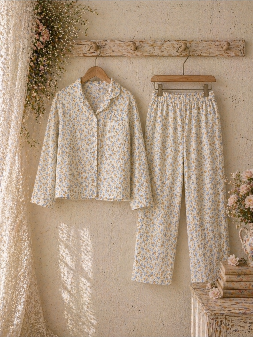 Heirloom Bloom 100% Muslin Cotton Floral Pajama Set Youth Large
